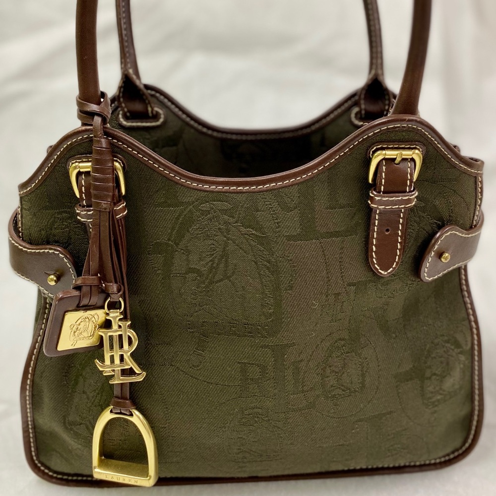 ❣️RALPH LAUREN canvas & leather satchel